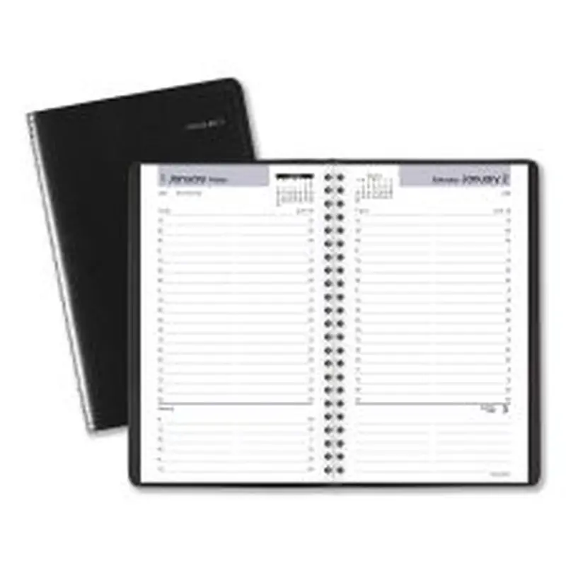 AT-A-GLANCE DayMinder Daily Appointment Book, 8.5 x 5.5, Black Cover, 12-Month (Jan to Dec): 2026