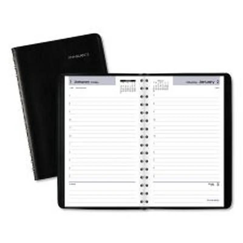 AT-A-GLANCE DayMinder Daily Appointment Book, 8 x 5, Black Cover, 12-Month (Jan to Dec): 2026