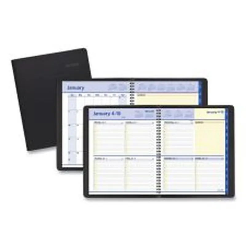 AT-A-GLANCE QuickNotes Weekly Block Format Appointment Book, 10 x 8, Black Cover, 12-Month (Jan to Dec): 2026