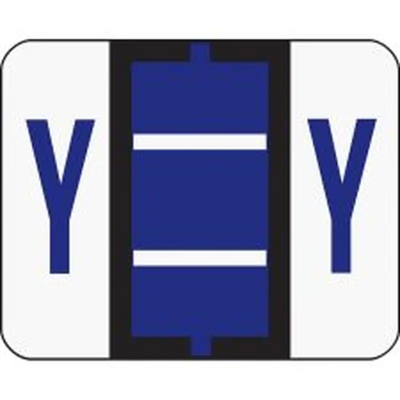 Smead BCCR Bar-Style Permanent Alphabetical Labels, Y, Violet, Roll Of 500