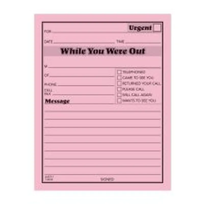 Adams "While You Were Out" Message Pads, 4 1/4" x 5 1/2", 50 Sheets, Pink, Pack Of 12