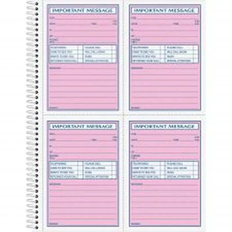 Adams Spiral Bound Carbonless Message Book