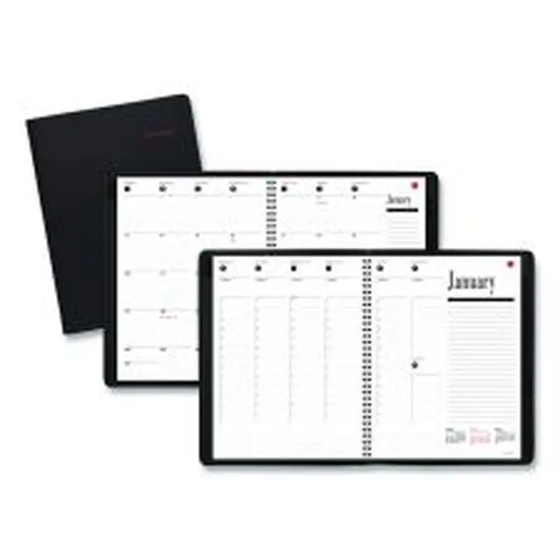AT-A-GLANCE 800 Range Weekly/Monthly Appointment Book, 11 x 8.25, Black Cover, 12-Month (Jan to Dec): 2026