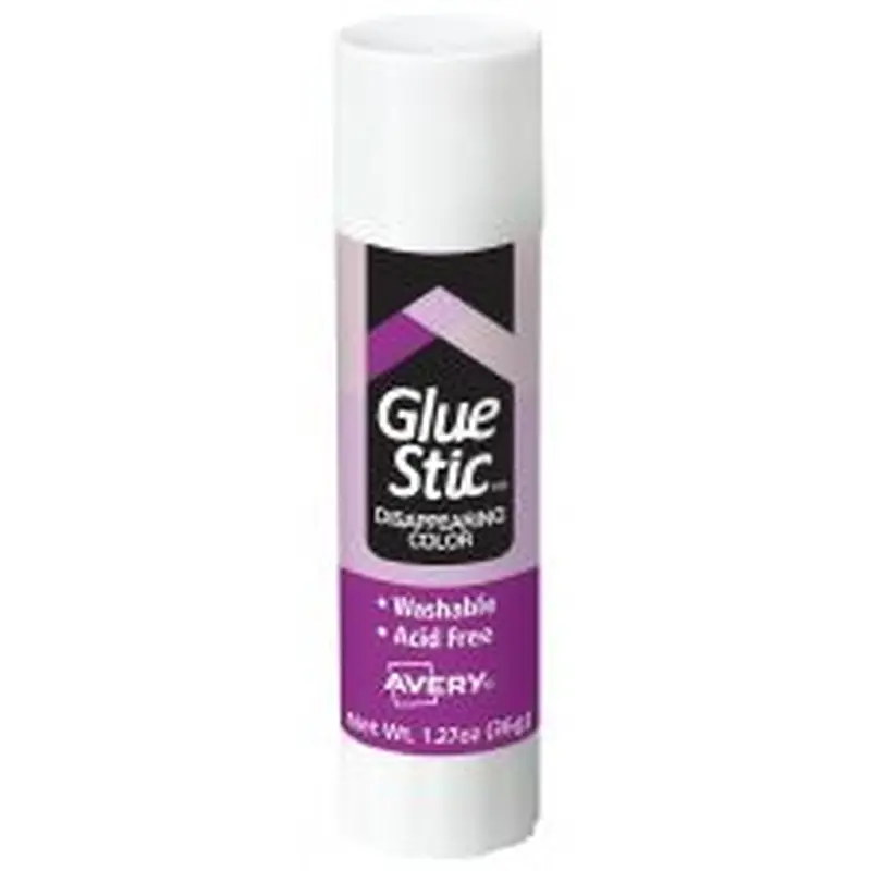 Avery Permanent Glue Stic, 1.27 oz, Applies Purple, Dries Clear