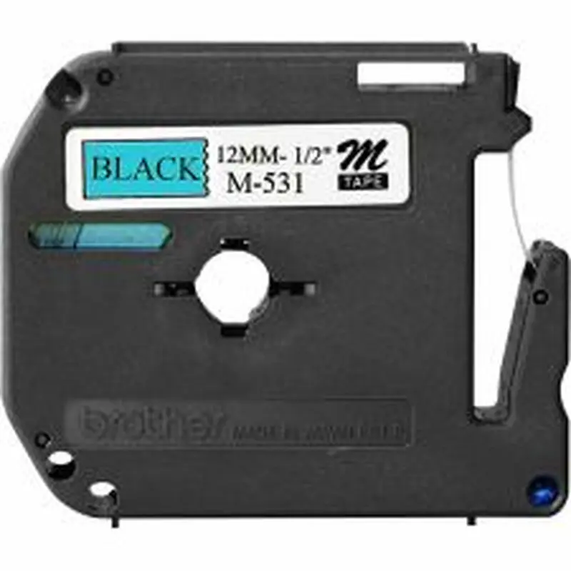 Brother M-531 Black-On-Blue Tape, 0.5" x 26.2'