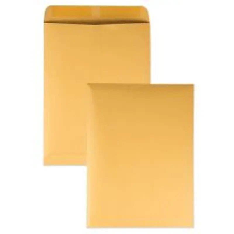 Quality Park Catalog Envelopes With Gummed Closure, 9" x 12", Brown, Box Of 250