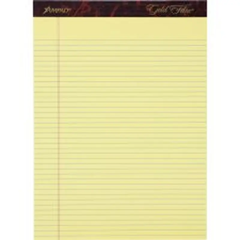 Ampad Gold Fibre Remanufactured Writing Pads, Letter Size, Narrow Ruled, 50 Sheets, Canary Yellow, Pack Of 12