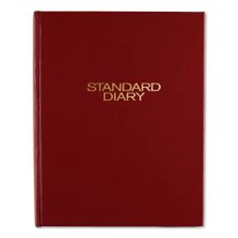 AT-A-GLANCE Standard Diary Daily Diary, 2026 Edition, Medium/College Rule, Red Cover, (200) 9.5 x 7.5 Sheets