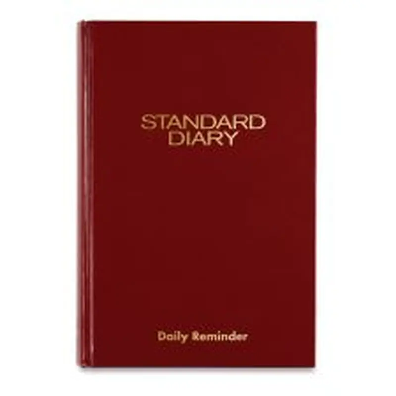 AT-A-GLANCE Standard Diary Daily Reminder Book, 2026 Edition, Medium/College Rule, Red Cover, (201) 8.25 x 5.75 Sheets