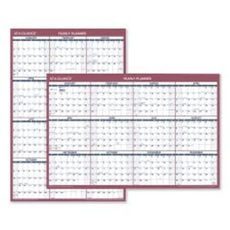 AT-A-GLANCE Vertical/Horizontal Wall Calendar, 24 x 36, White/Blue/Red Sheets, 12-Month (Jan to Dec): 2026