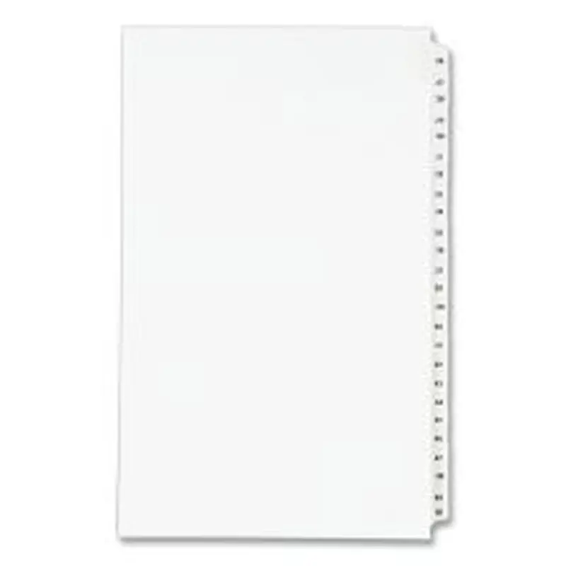 Avery Preprinted Legal Exhibit Side Tab Index Dividers, Avery Style, 25-Tab, 26 to 50, 14 x 8.5, White, 1 Set, (1431)