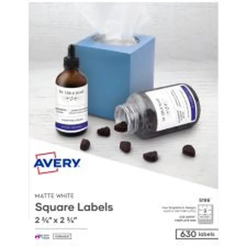 Avery Permanent Inkjet/Laser Diskette Labels, 5196, 3 1/2" , White, Pack Of 630