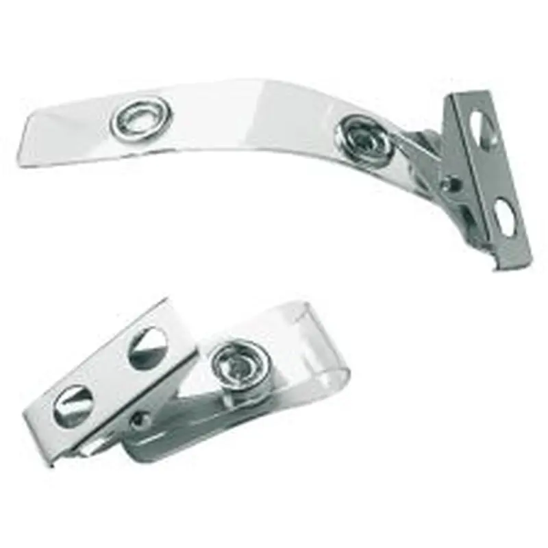 Baumgartens ID Strap Clip Adapters, Clear/Silver, Pack Of 25 (AbilityOne 8455-01-645-2727)