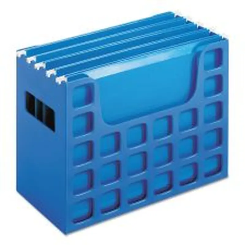 Pendaflex Desktop File With Hanging Folders, Letter Size, 6" Long, Blue