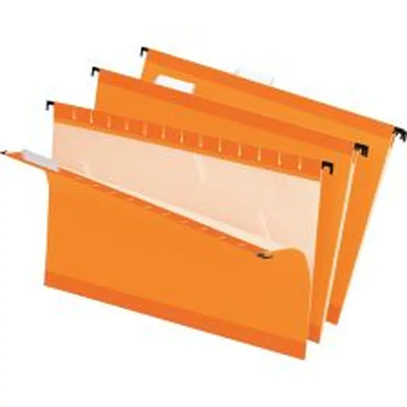 Pendaflex Premium Reinforced Color Hanging Folders, Legal Size, Orange, Pack Of 25