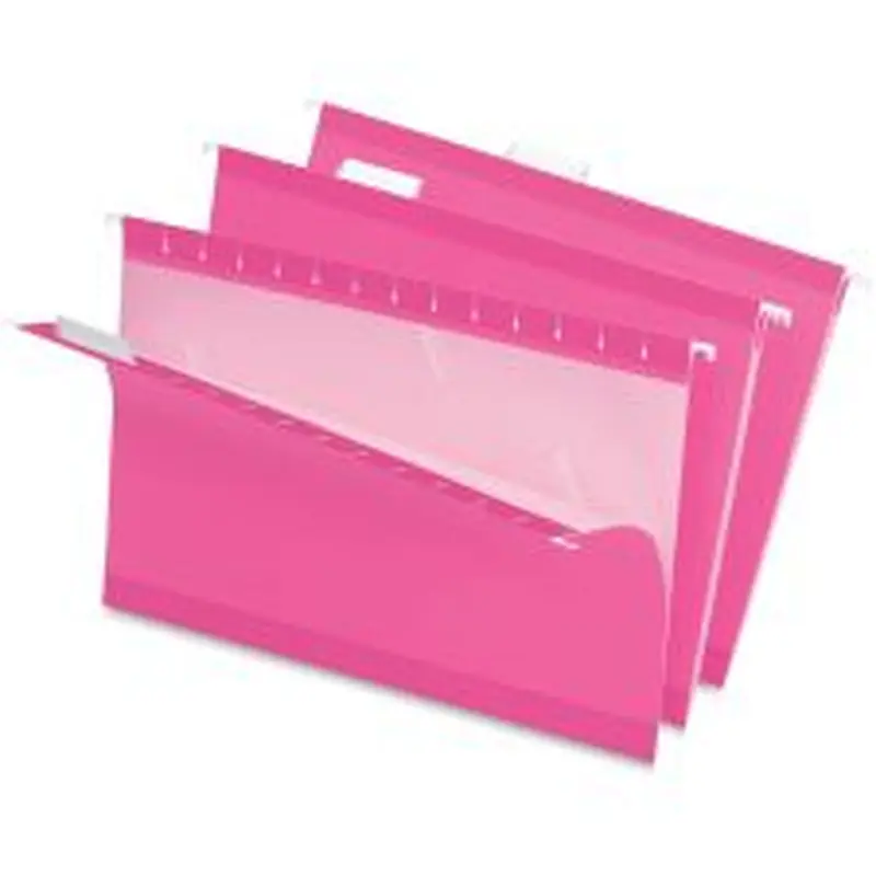 Pendaflex Premium Reinforced Color Hanging Folders, Legal Size, Pink, Pack Of 25
