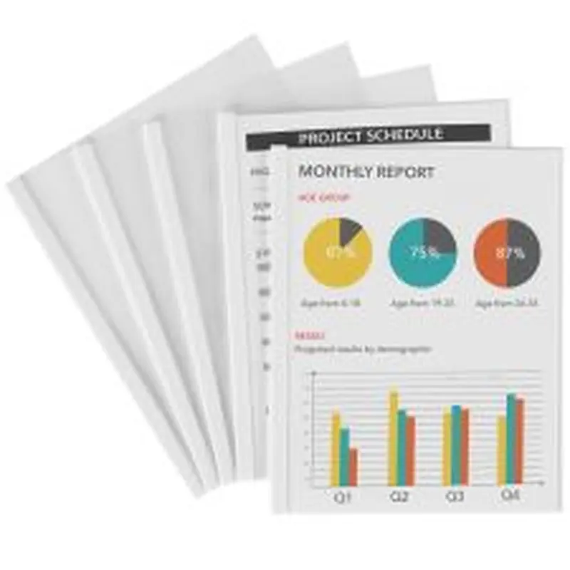 Avery Sliding Bar Report Covers, White Bars, Box Of 50