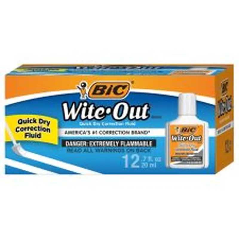 BIC Quick Dry Correction Fluid, White