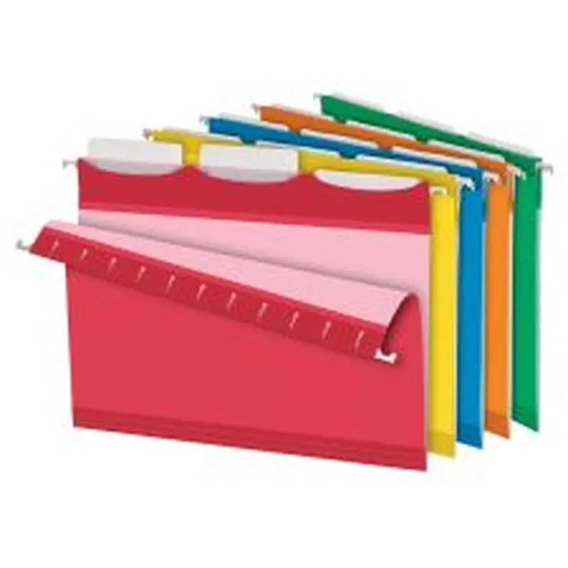 Pendaflex Ready-Tab Reinforced Hanging Folders, With Lift Tab Technology, 1/3 Cut, Letter Size, Assorted Colors, Pack Of 25
