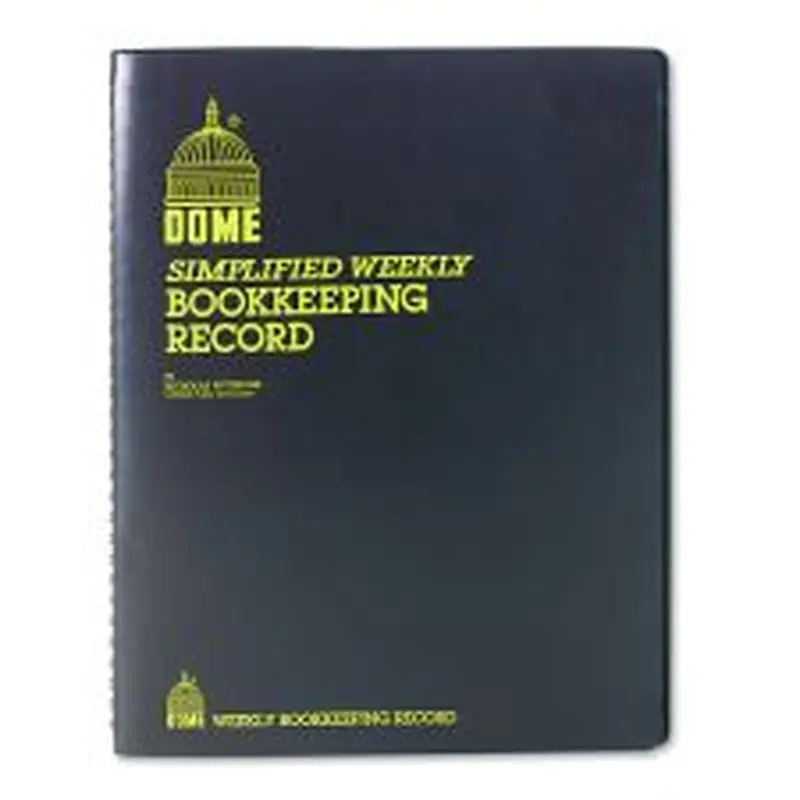 Dome Simplified Weekly Bookkeeping Record, 4 Column Format, Brown Cover, 11 x 8.5 Sheets, 128 Sheets/Book