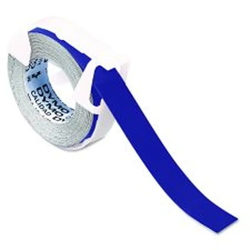 DYMO Self-Adhesive Glossy Labeling Tape for Embossers, 0.37" x 12 ft Roll, Blue
