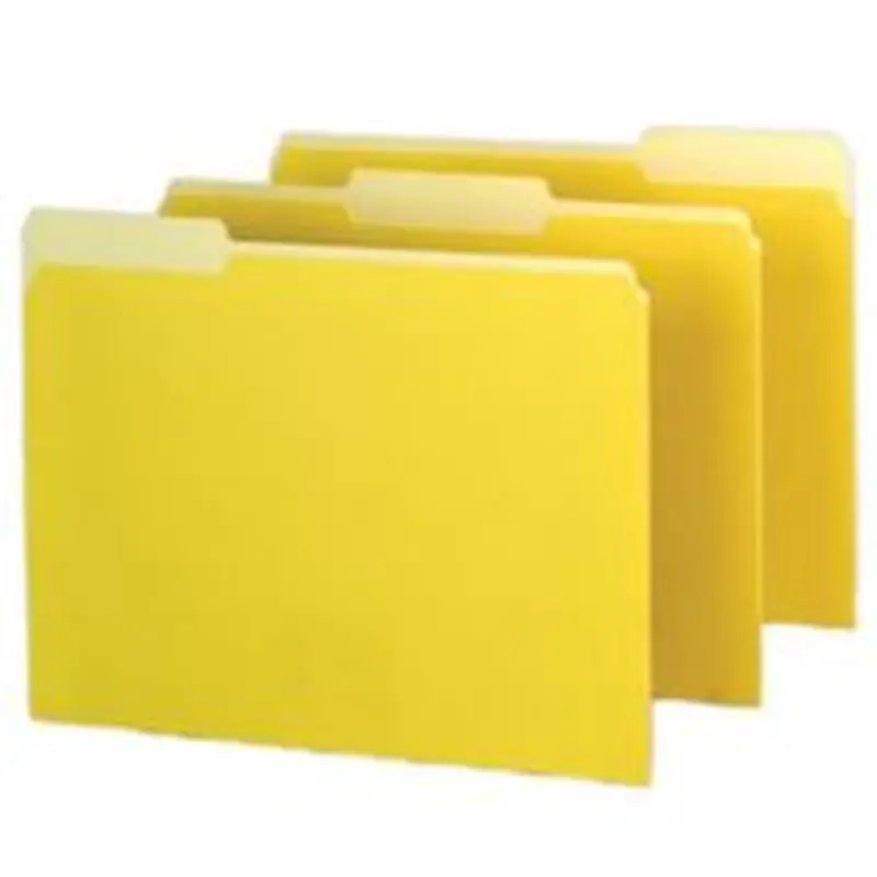 Pendaflex Color Interior File Folders, 1/3 Cut, Letter Size, Yellow, Pack Of 100