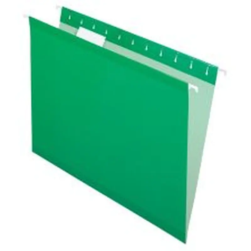 Pendaflex Premium Reinforced Color Hanging File Folders, Letter Size, Bright Green, Pack Of 25 Folders