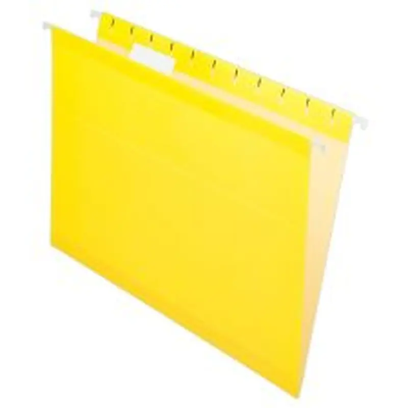 Pendaflex Premium Reinforced Color Hanging File Folders, Letter Size, Yellow, Pack Of 25 Folders
