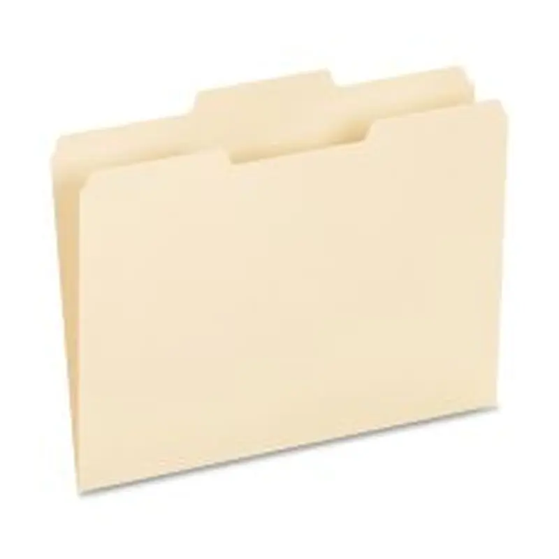 Oxford 1/3-Cut File Folders, Letter Size, Position 2, Manila, Box Of 100