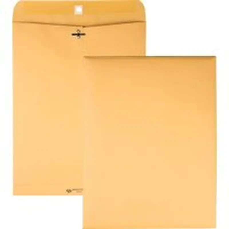 Quality Park Envelopes, 10" x 13", Clasp Closure, Brown, Box Of 100, QUA37797