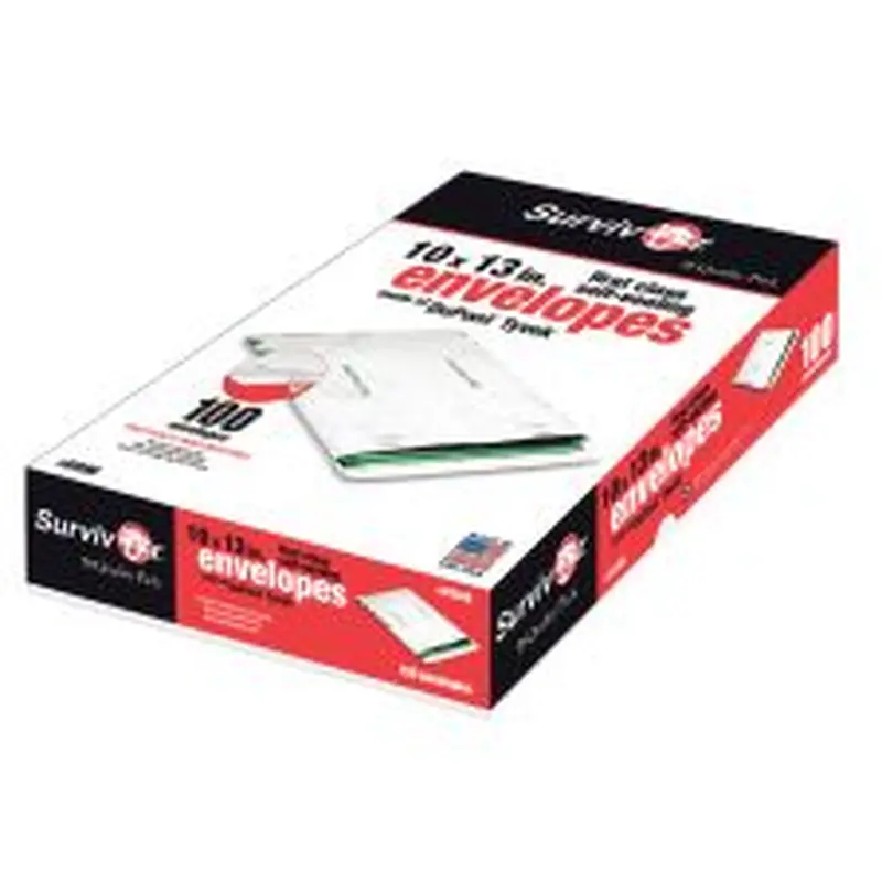 Quality Park Tyvek Envelopes, First Class, 10" x 13", White, Box Of 100