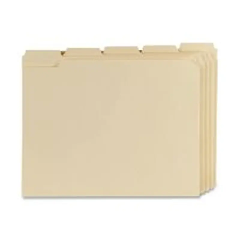 Oxford 1/5-Cut File Folders, Letter Size, Manila, Box Of 100