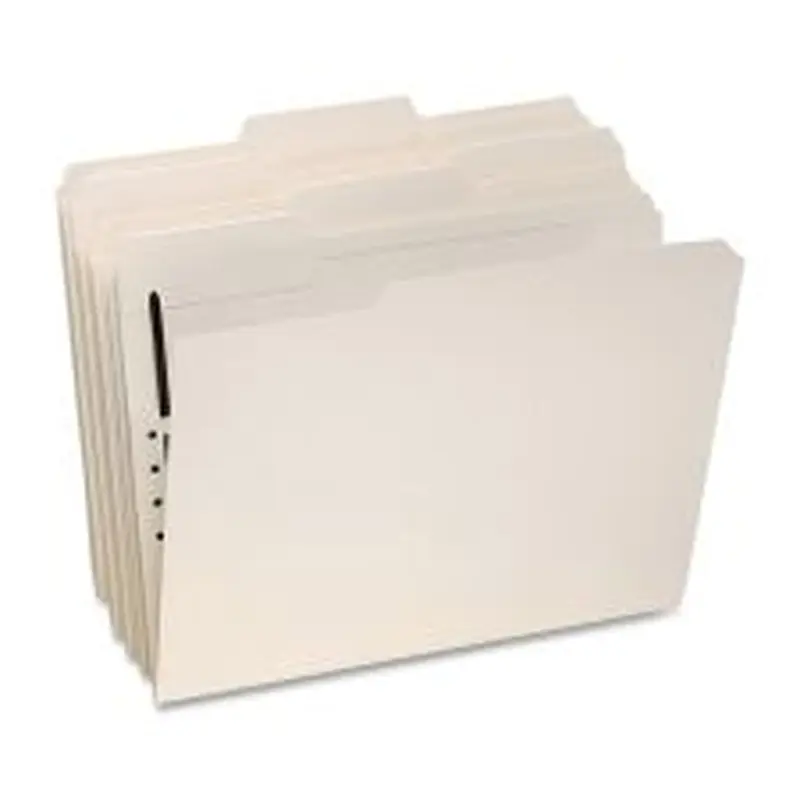 Oxford Top-Tab File Folders With Fasteners, Legal Size, 1 Fastener, Manila, Box Of 50