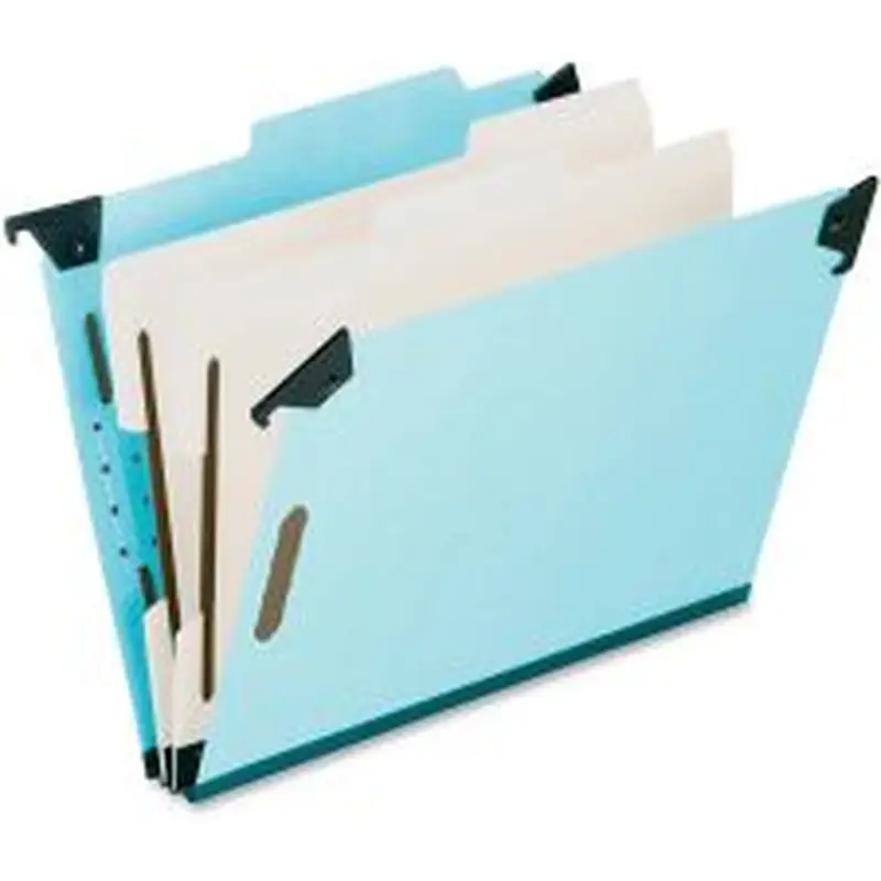 Pendaflex Hanging Classification Folders, 2 Dividers, 6 Partitions, Legal Size, Blue