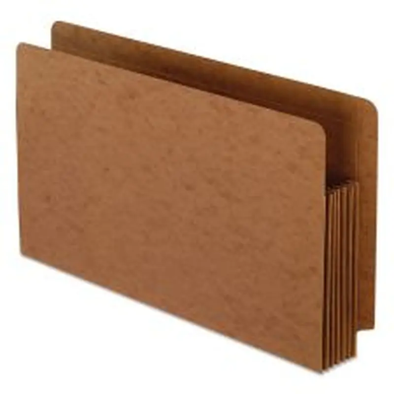 Pendaflex Heavy-Duty End Tab File Pockets, 5.25" Expansion, Legal Size, Red Fiber, 10/Box