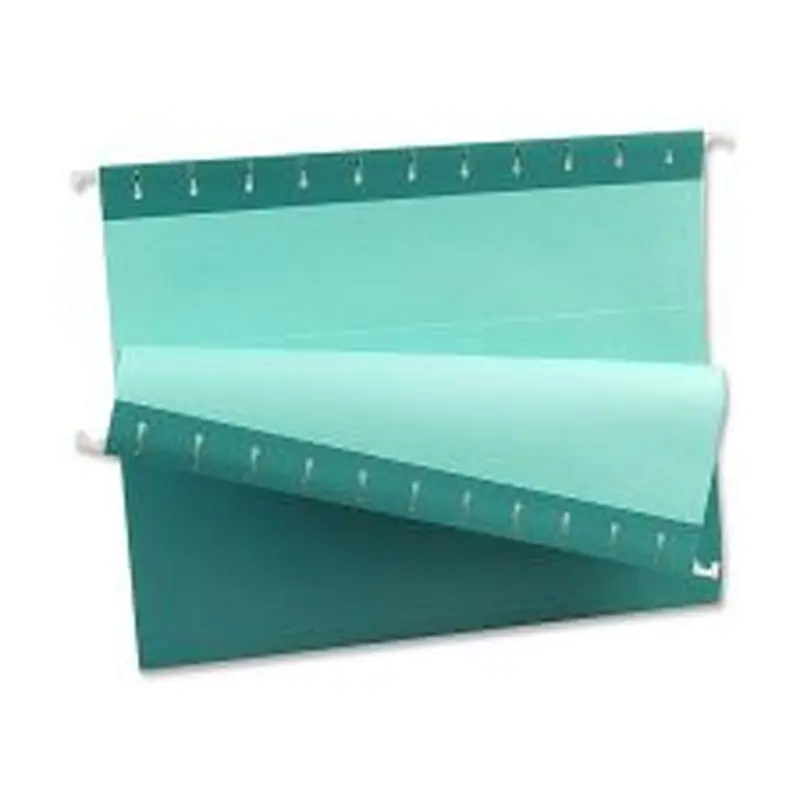 Oxford Color 1/5-Cut Hanging Folders, Letter Size, Teal, Box Of 25