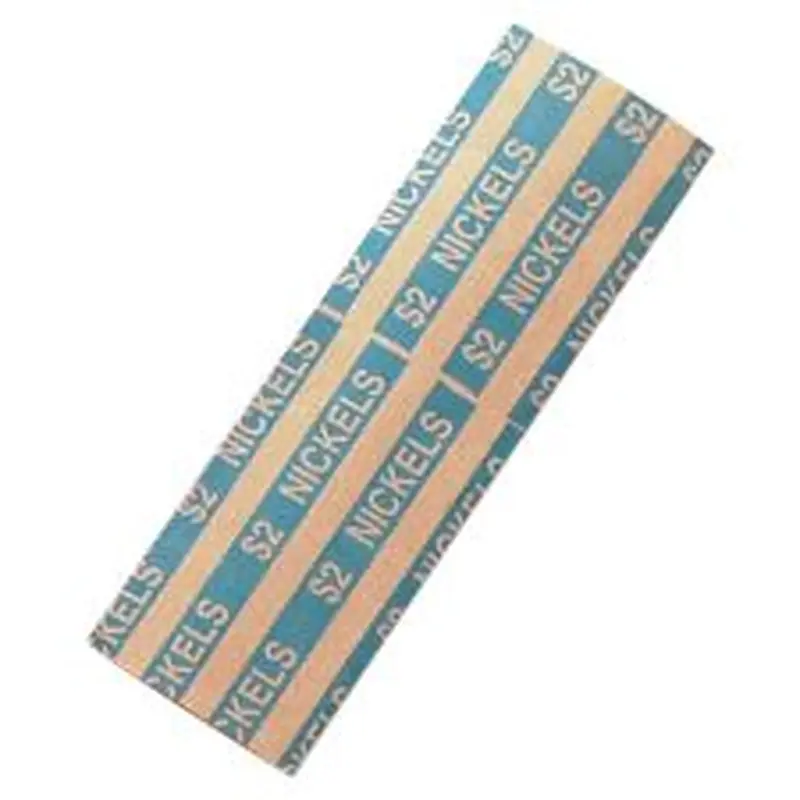 PAP-R Flat Coin Wrappers - Total $2.00 in 40 Coins of 5 Denomination - Heavy Duty - Paper, Kraft - Blue