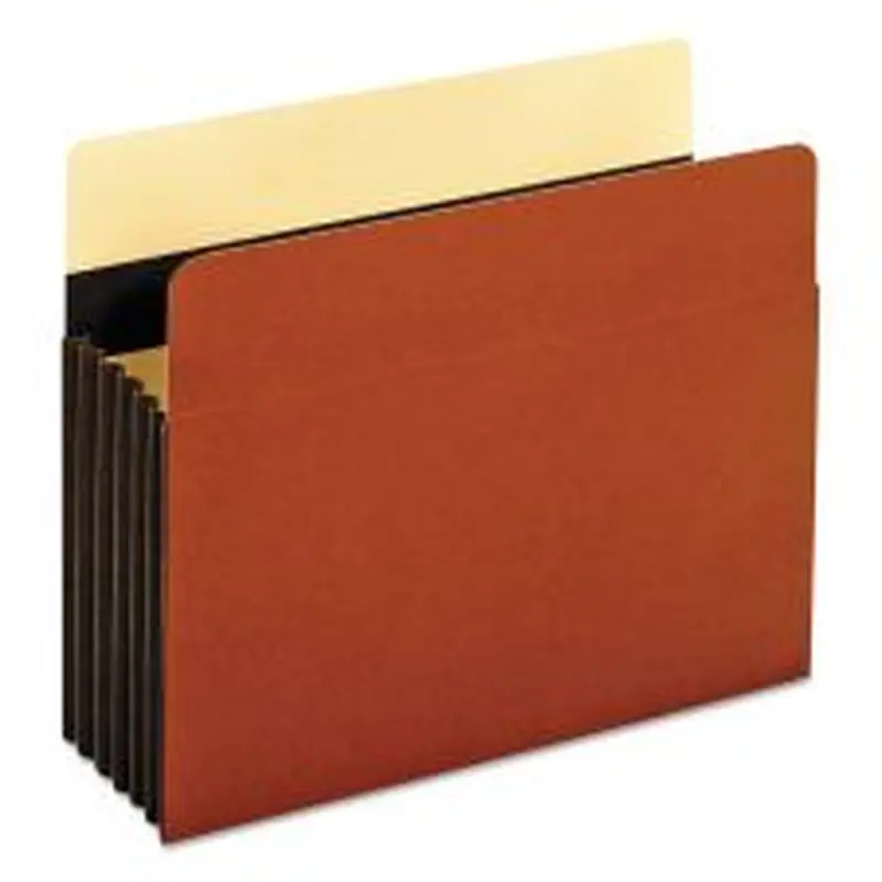 Pendaflex Extra-Wide Heavy-Duty File Pockets, 5.25" Expansion, Letter Size, Redrope, 10/Box