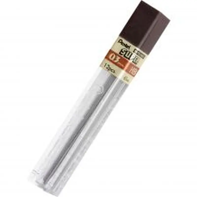 Pentel Super Hi-Polymer Lead Refills, 0.3 mm, HB, Black, 12/Tube