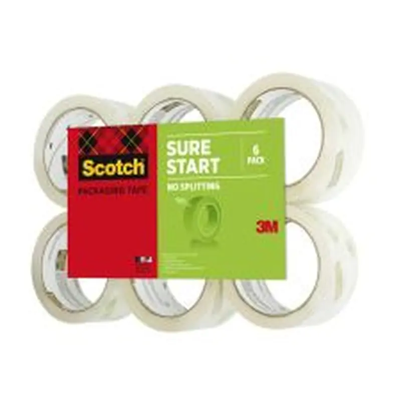 Scotch 3500 High-Performance Packaging Tape Refill Rolls, 3" Core, 1-7/8" x 54-5/8 Yd., Clear, Pack Of 6