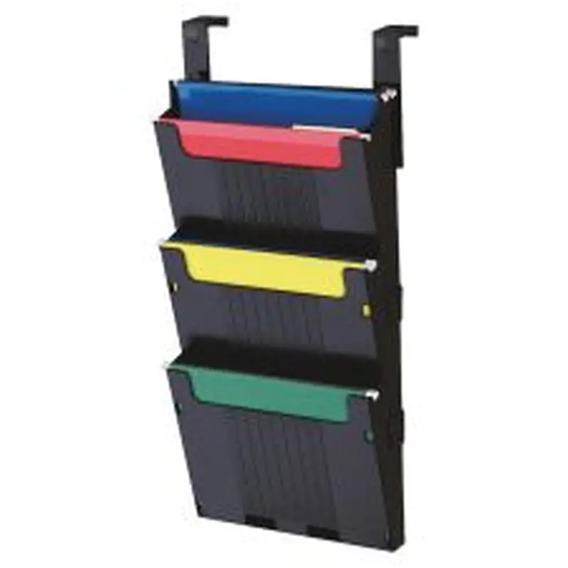 Deflecto 3-Pocket Partition Pocket System, 25"H x 12-5/8"W x 3-15/16"D, Black