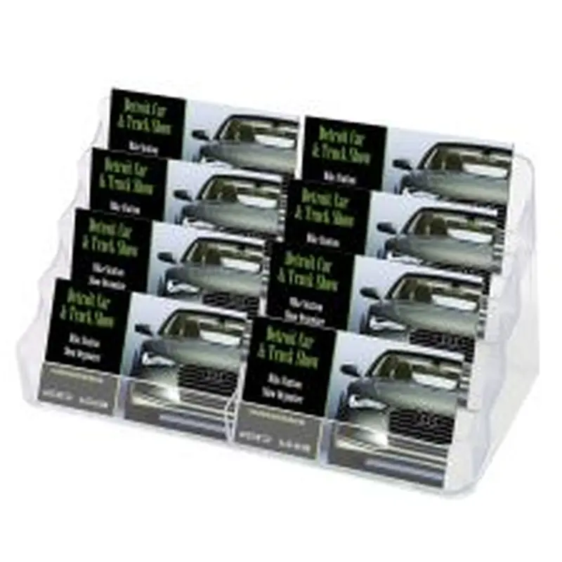 Deflecto 8-Compartment Business Card Holder, 3 7/8"H x 7 7/8"W x 3 5/8"D, Clear, DEF70801
