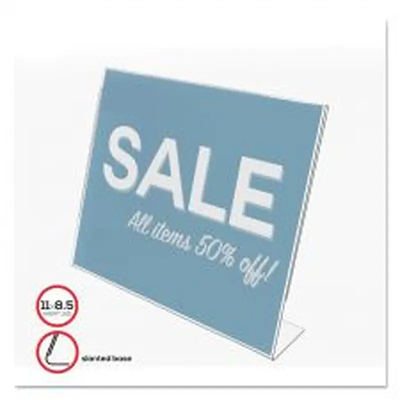 deflecto Classic Image Slanted Sign Holder, Landscaped, 11 x 8.5 Insert, Clear