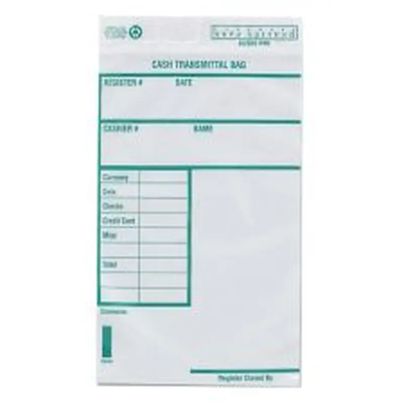 Quality Park Tamper-Evident Cash Transmittal Bags With Redi-Strip, 6" x 9", White, Pack Of 100