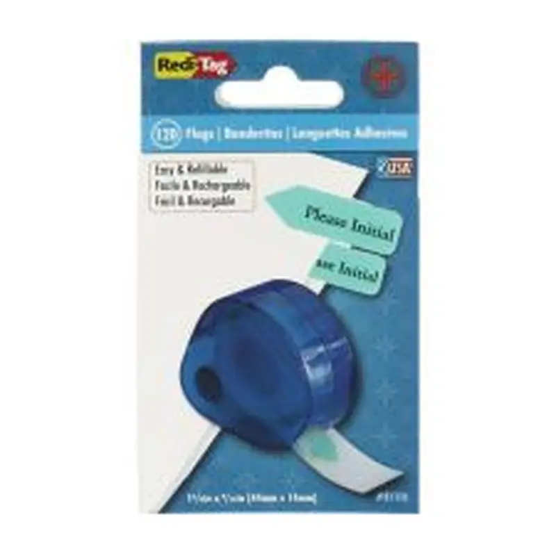 Redi-Tag Preprinted Signature Flags In Dispenser, PLEASE INITIAL, Mint