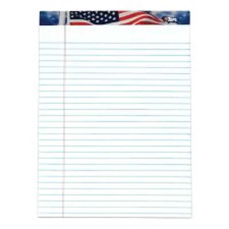 TOPS Perforated American Pride Writing Pads, 8 1/2" x 11 3/4", Legal Ruled, 50 Sheets, White, Pack Of 3 Pads