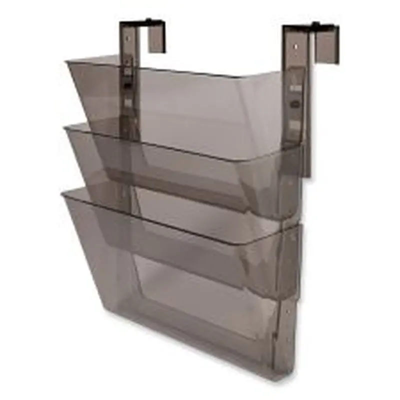 deflecto DocuPocket Three-Pocket File Partition Set, 3 Sections, Letter Size, 13" x 7" x 20", Smoke, 3/Set