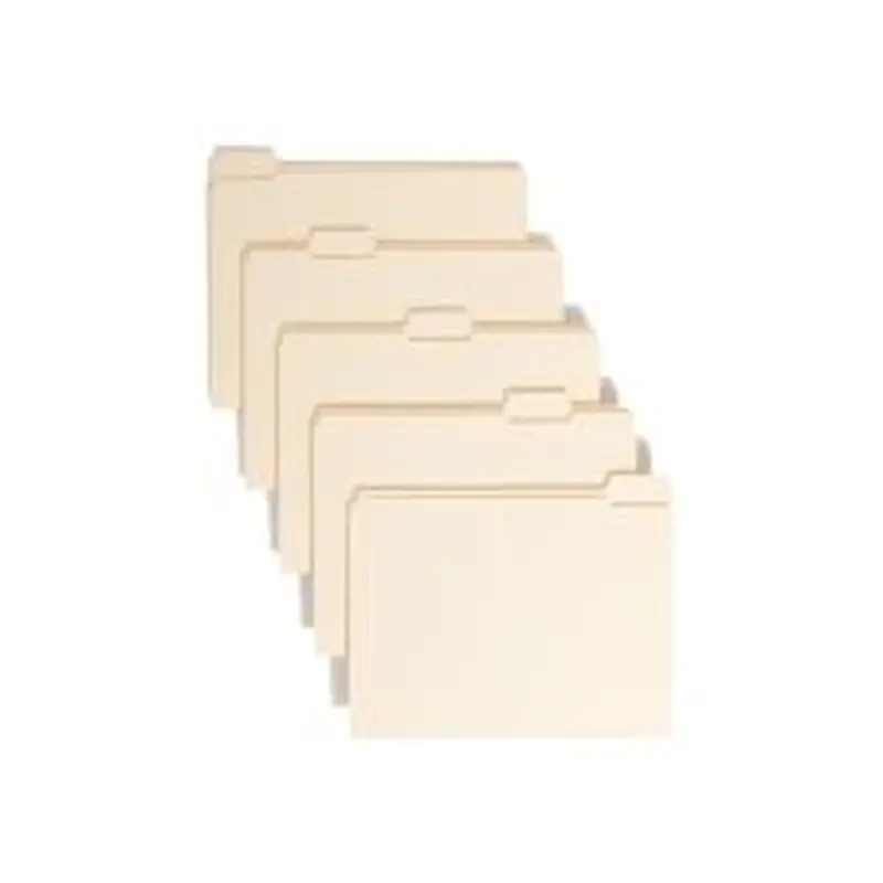 Smead Reinforced Tab Manila File Folders, Letter Size, 1/5 Cut, Pack Of 100