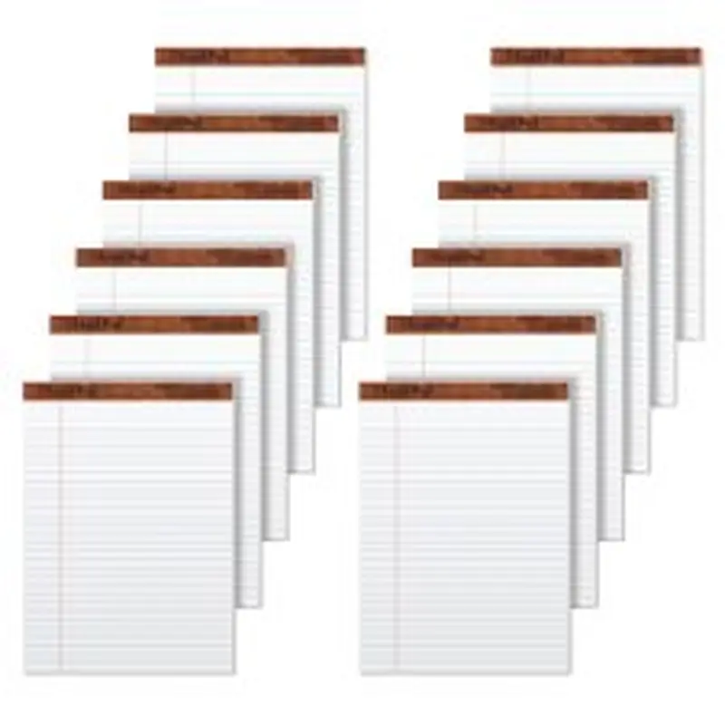 TOPS The Legal Pad Perforated Writing Pads, 8 1/2" x 11 3/4", Legal Ruled, 50 Sheets, White/Blue, Pack Of 12