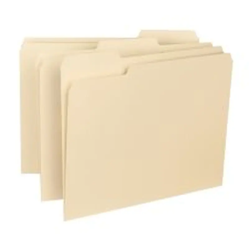 Smead Interior Folders, 1/3 Cut, Letter Size, Manila, Box Of 100